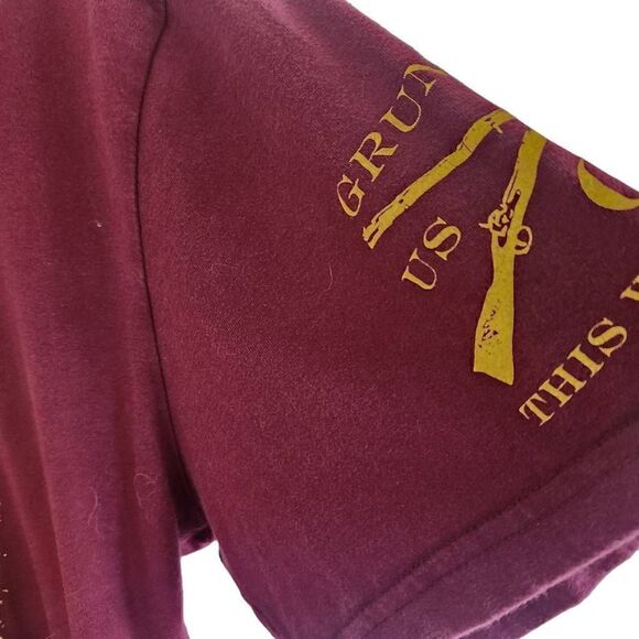Grunt Style T Shirt Mens XL Graphic Made In The USA  Burgundy Gold - Picture 4 of 5